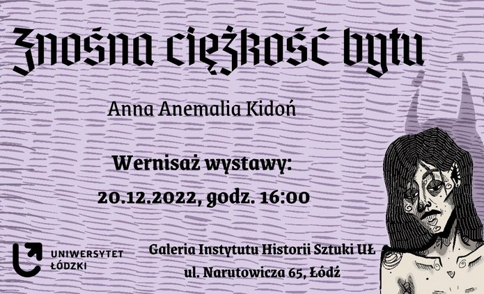 plakat zapraszający na wystawę organizowaną w Galerii Instytutu Historii Sztuki UŁ